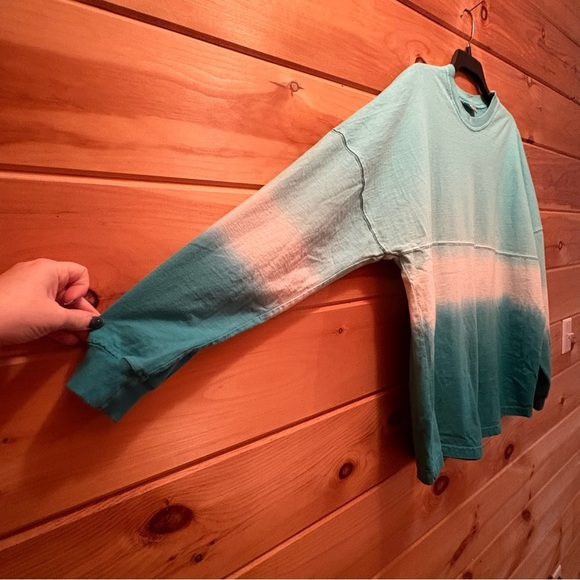 Spirit Teal and White Ombre Long Sleeve Tee - Picture 3 of 7